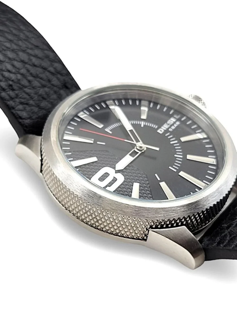 Diesel Rasp DZ1766 Men’s Black Leather Oversized Watch